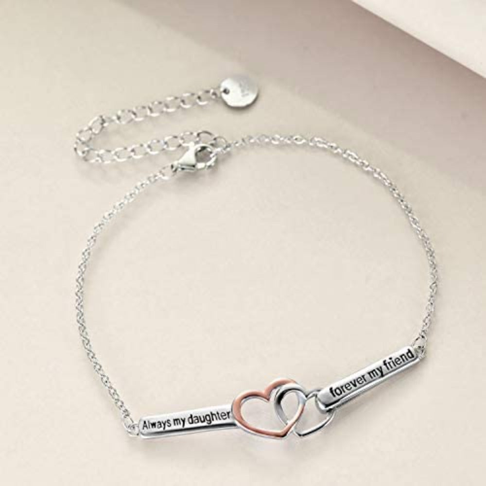Daughter Inspirational Adjustable Sterling Silver Bracelet