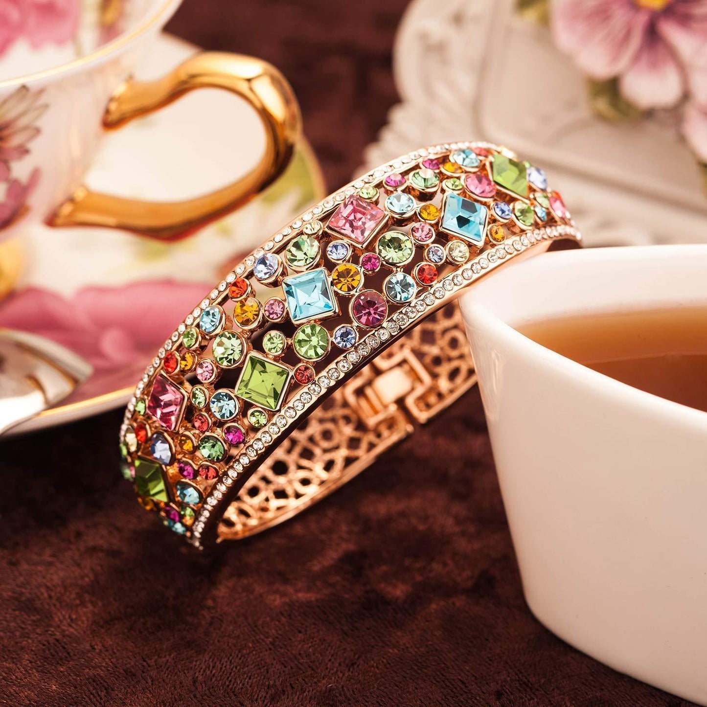 Bregenz Rainbow of Life Bangle in 18K Rose Gold Plated ITALY Made