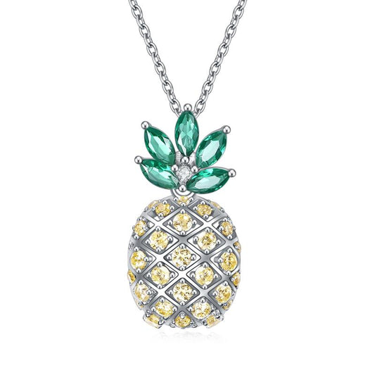 Pineapple Necklace Sterling Silver Dainty Pineapple Pendant Necklace Jewelry Gift