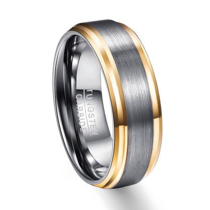 8MM Brushed Beveled Edge Tungsten Wedding Band