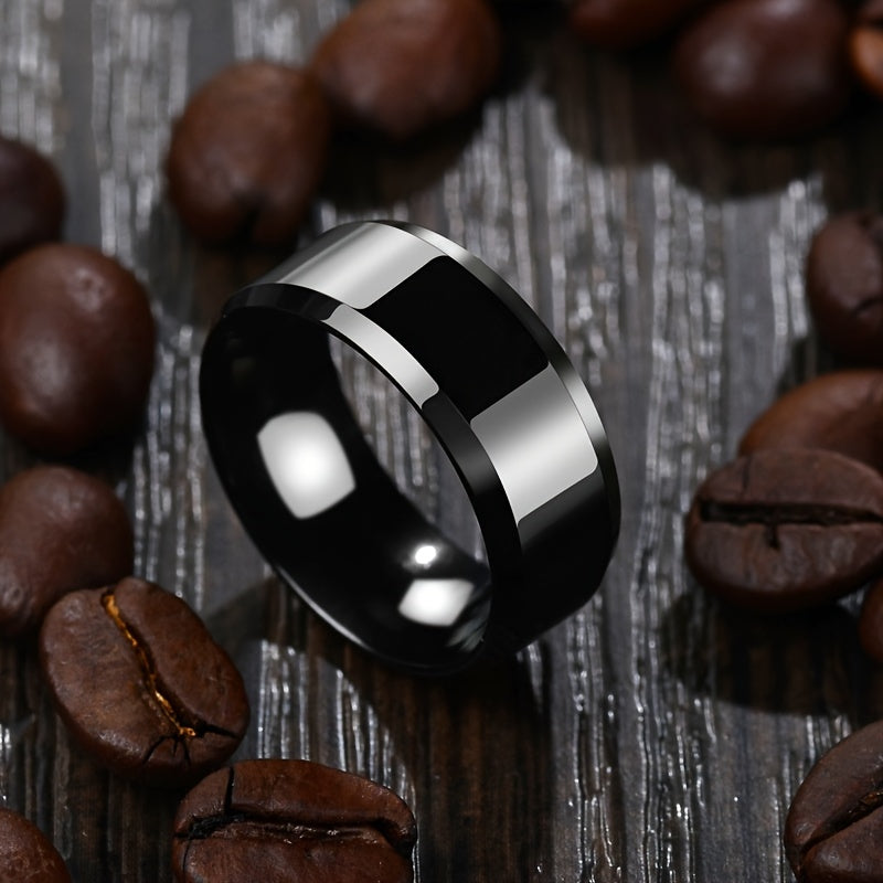 8mm High Polished Men's Stainless Steel Ring Sizes 7-13