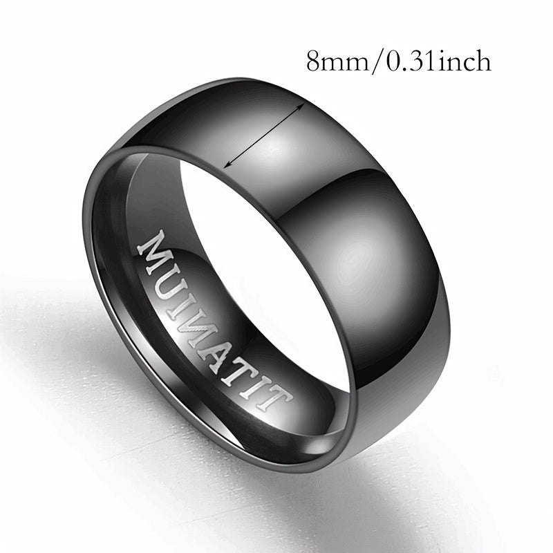 Men's Titanium Steel Black Ring