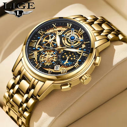 LIGE Men's Watches Waterproof  Chronograph Sports Quartz