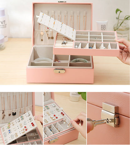 New Double-Layer Jewelry Box High Capacity Multi-Function Large Jewelry Box