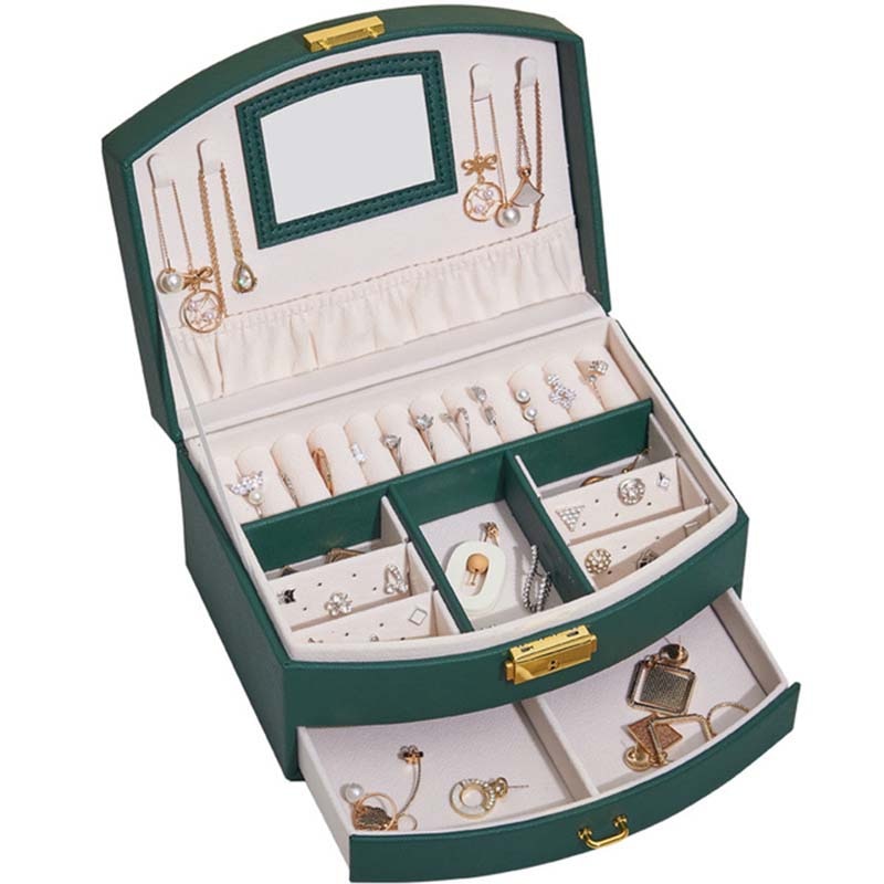 Women's Jewelry Box Travel Jewelry Case Organizer With Mirror