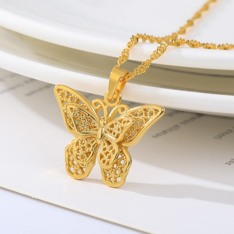 Stainless Steel Butterfly Necklace for Women