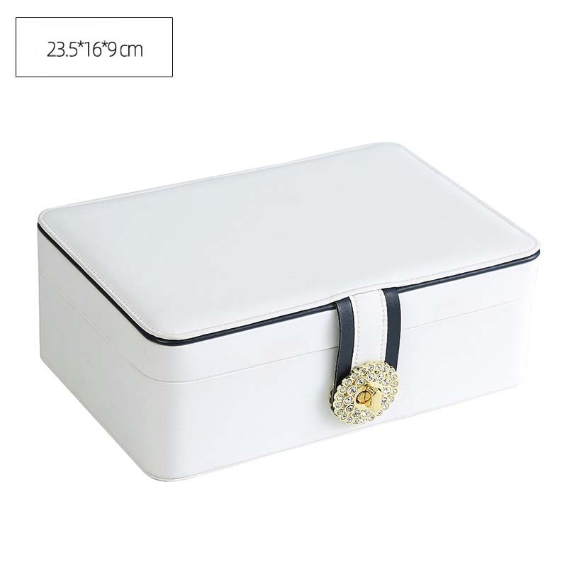 Double Layer Jewelry Box Portable Leather Display Organizer