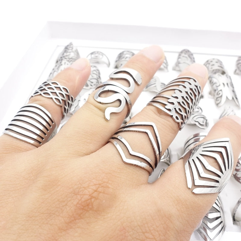 Mix n Match 20pcs Stainless Steel Rings for Women Mixed Styles