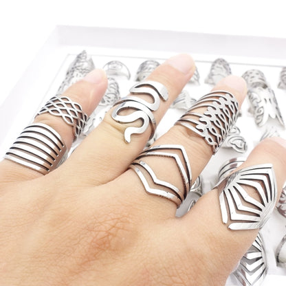 Mix n Match 20pcs Stainless Steel Rings for Women Mixed Styles