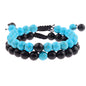 2PCS/Set Distance Bracelet For Women Men Natural Stone Yoga Energy Beaded Couple Stretch Bracelets 8MM