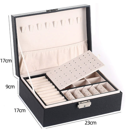 New Double-Layer Velvet Jewelry Box Jewelry Storage