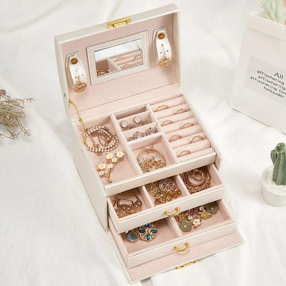 New Double-Layer Velvet Jewelry Box Jewelry Storage