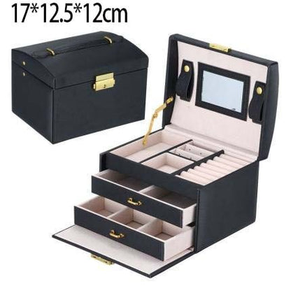 New Double-Layer Velvet Jewelry Box Jewelry Storage