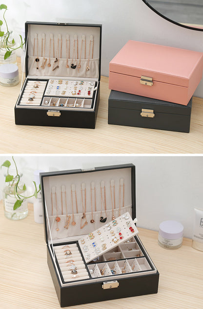 New Double-Layer Velvet Jewelry Box Jewelry Storage