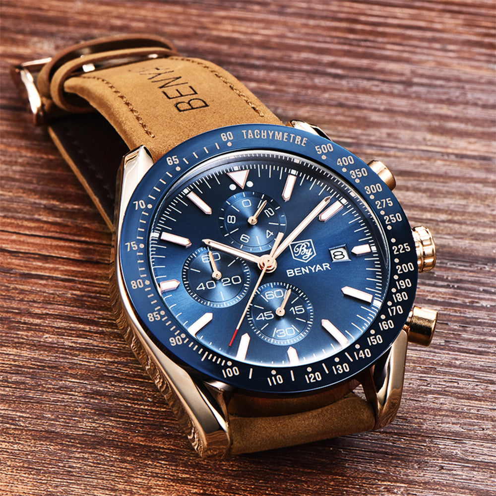 BENYAR Men's Luxury Sport Quartz Chronograph Watch