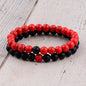 2PCS/Set Distance Bracelet For Women Men Natural Stone Yoga Energy Beaded Couple Stretch Bracelets 8MM