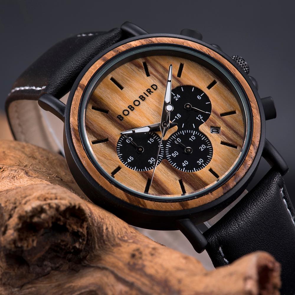 BOBO BIRD Men's Chronograph Wooden Watch