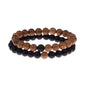 2PCS/Set Distance Bracelet For Women Men Natural Stone Yoga Energy Beaded Couple Stretch Bracelets 8MM