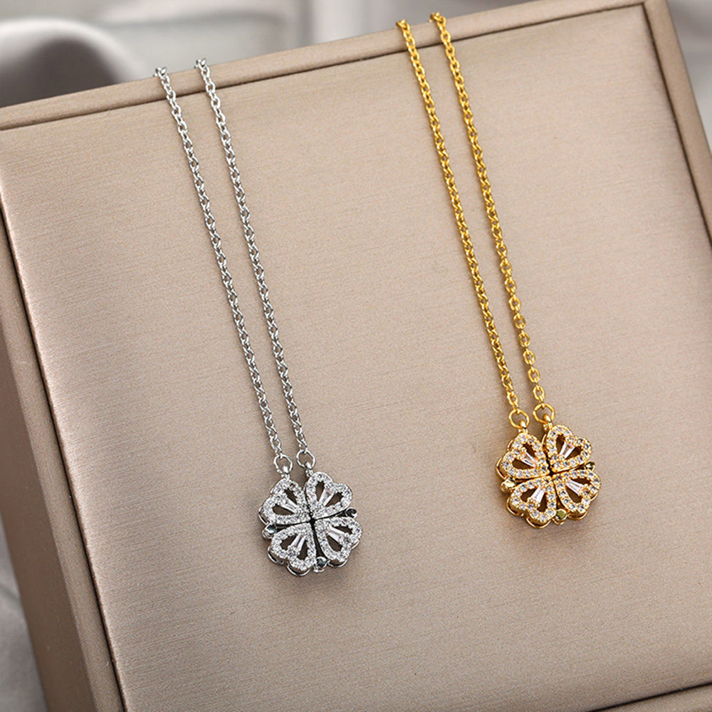 Trendy Vintage Lucky Four Leaf Clover Necklaces for Women