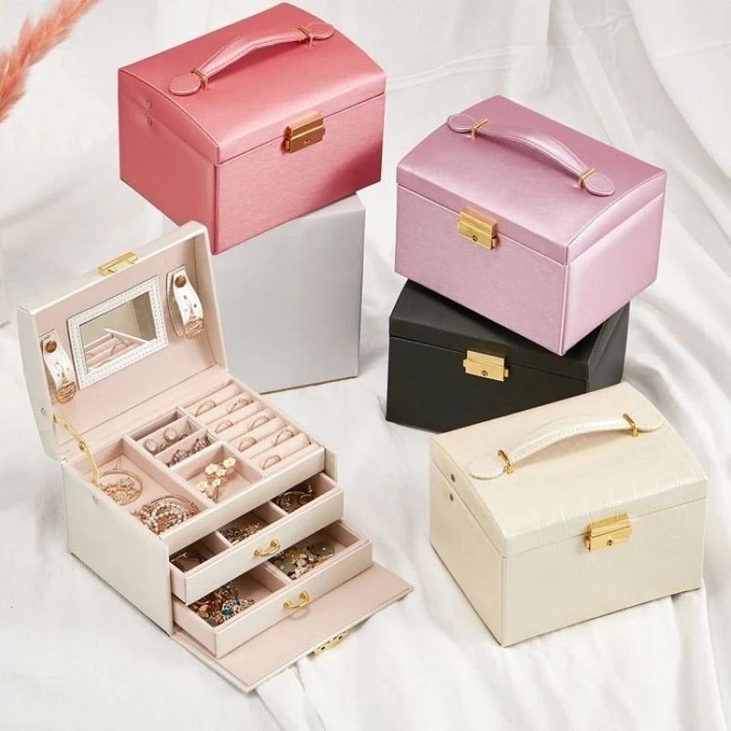 New Double-Layer Velvet Jewelry Box Jewelry Storage