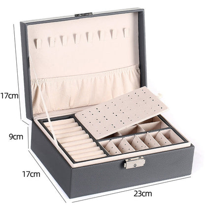 New Double-Layer Velvet Jewelry Box Jewelry Storage