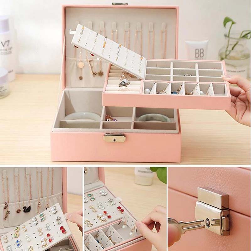 New Double-Layer Jewelry Box High Capacity Multi-Function Large Jewelry Box
