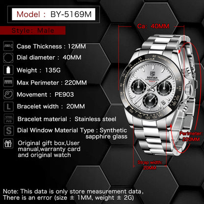 Stylish Men's Quartz Wrist Watch Stainless Steel Luxury Men's Watch