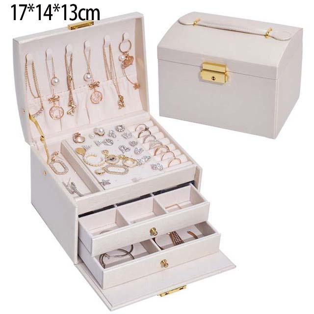 New Double-Layer Velvet Jewelry Box Jewelry Storage