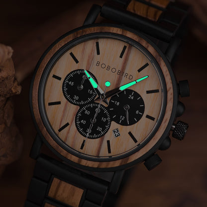 Quartz Watch For Men Luxury Wood Wrist Watches