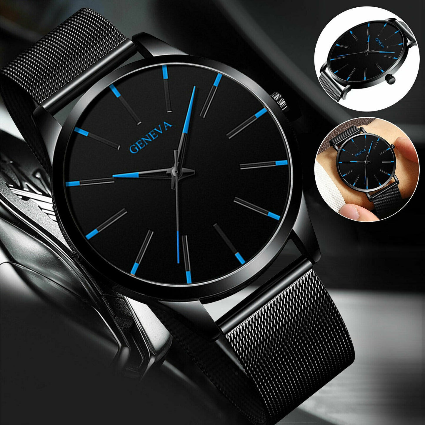 Waterproof Men's Luxury Watch Stainless Steel Quartz Analog Wristwatches Sport