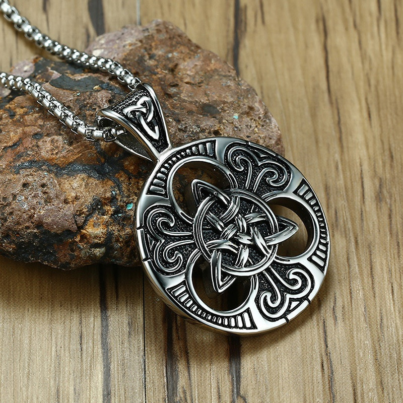 Men's Irish Celtic Sterling Silver Necklace