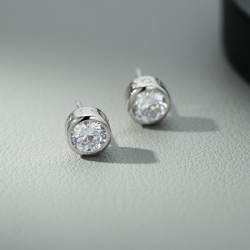 S925 Silver Engraved Earrings
