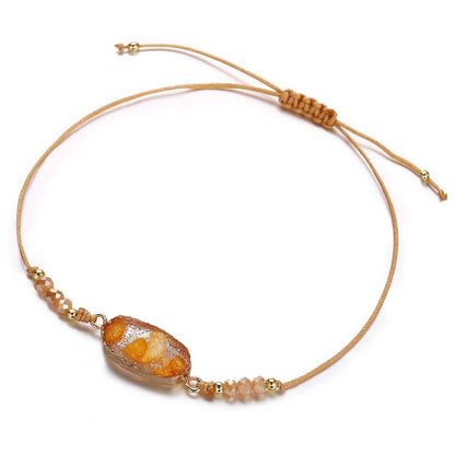 Natural Stone Orange 18K Gold Plated Bracelet in 18K Gold Plated BOGO