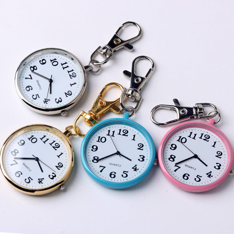 Stainless Steel Lapel Watch With Key Ring