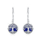 Sterling Silver Tree Of Life Abalone Shell Pendant Earrings For Women