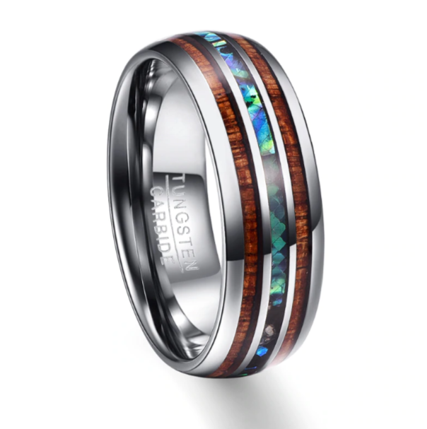 Abalone Tungsten Carbide Ring