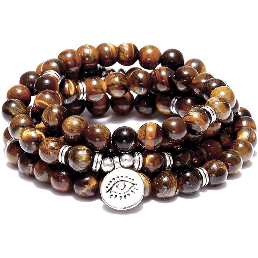 8mm Natural Sodalite Stone Healing Gemstone 108 Mala Beads Wrap Bracelet Necklace for Yoga Charm Bracelet Jewelry for Women Men