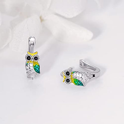 Sterling Silver Owl Earrings for Women