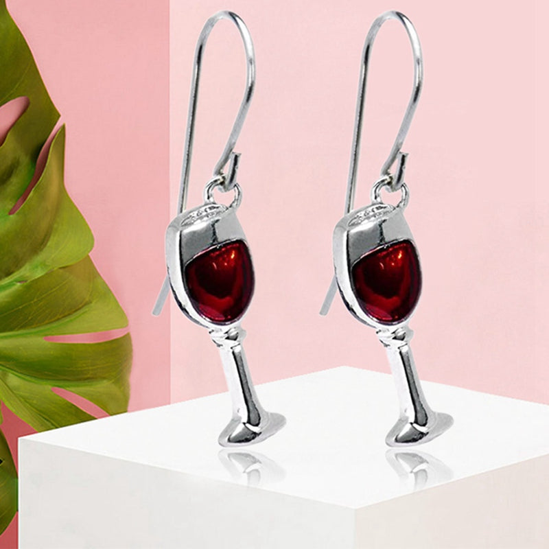Red Wine Goblets Stud Earrings Gifts Women