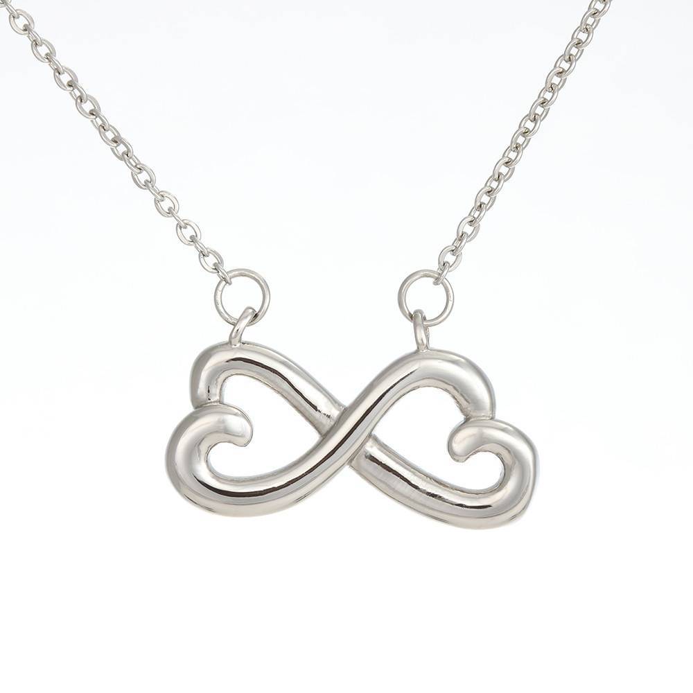 18K White Gold Plated Infinity Heart Necklace for Women Girls Gift
