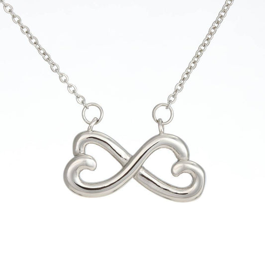 18K White Gold Plated Infinity Heart Necklace for Women Girls Gift