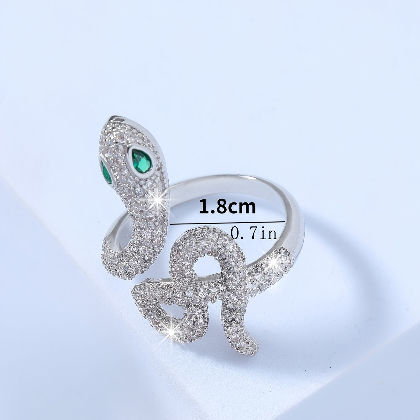 Sterling Silver Cubic Zirconia Snake Ring For Women