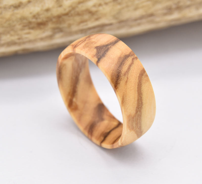 8MM Natural Olive Wood Ring