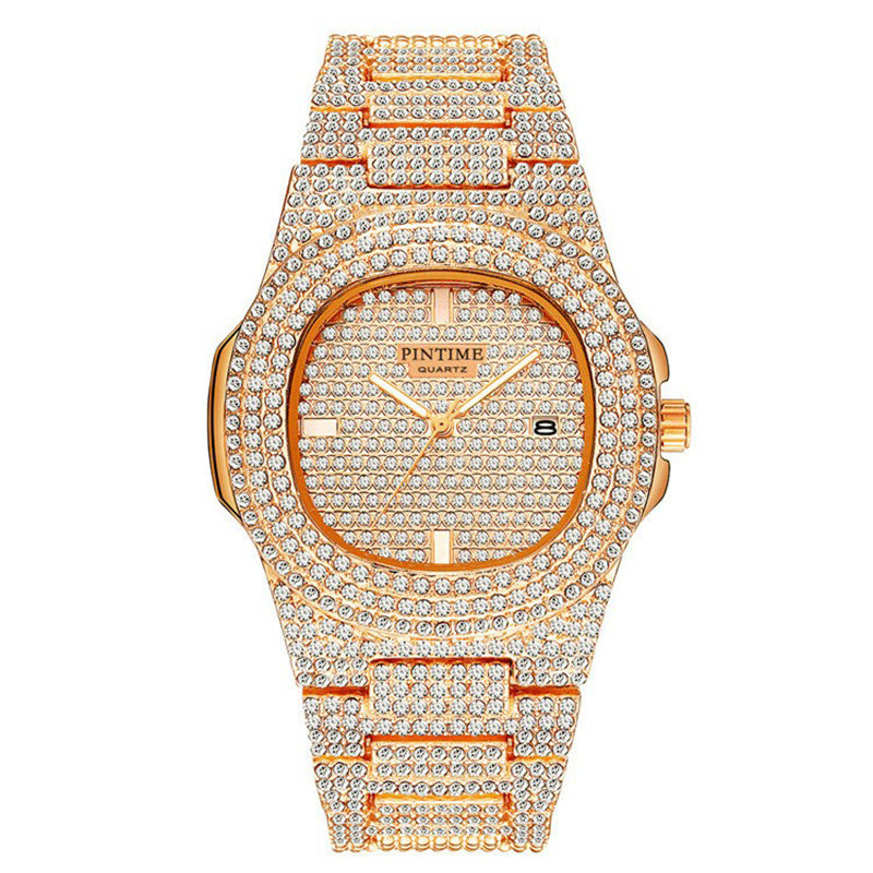 Luxury Men's/Women's Unisex Crystal Watch Iced-Out Stainless Steel Gold Rose Gold Silver