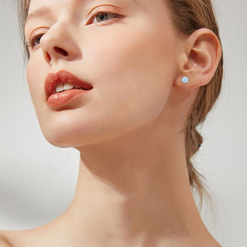 Opal Stud Earrings 925 Sterling Silver Earrings For Women Teens