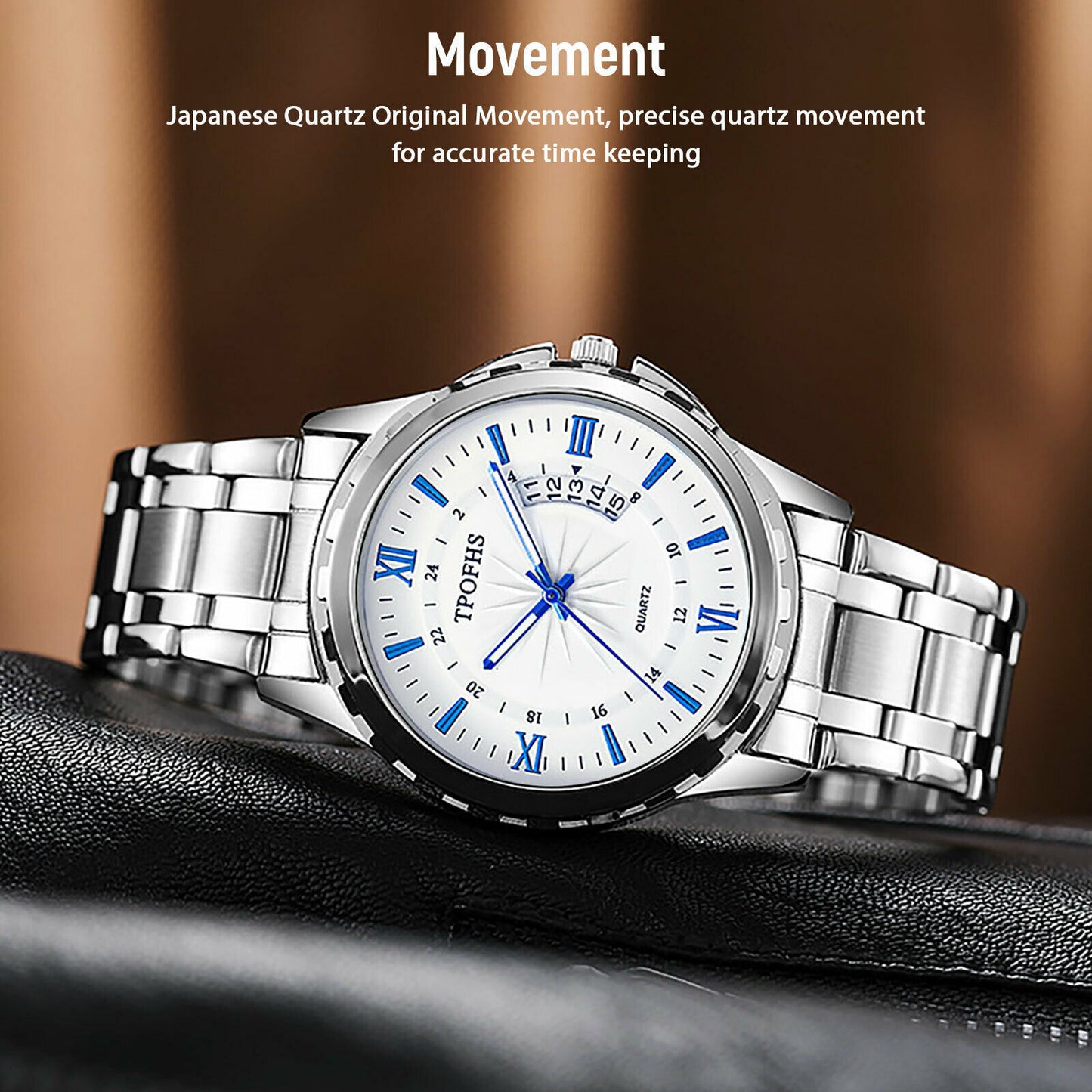 Stainless Steel Wristwatch For Men Quartz Luxury Waterproof