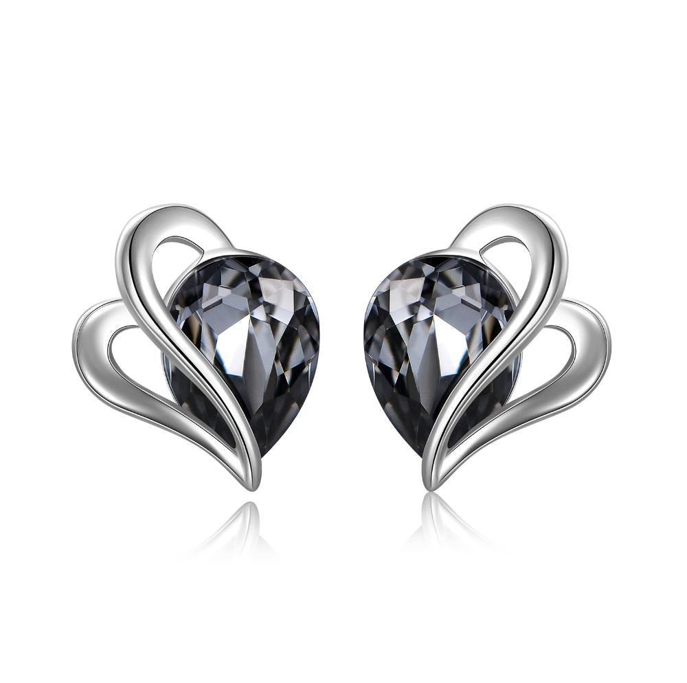 Sterling Silver Crystal Stud Earrings for Women Girls Swarovski Element Dainty Love Knot Ear Studs Jewelry Gift for Her