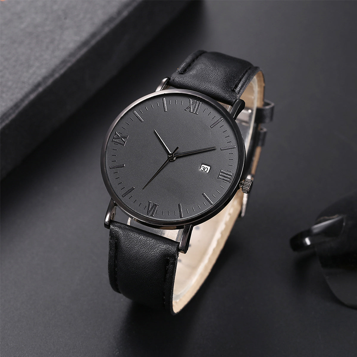 Men's Quartz Watch Fashion Casual PU Leather Strap