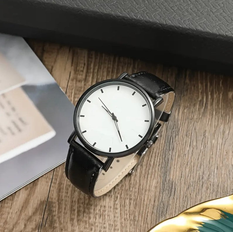 Men's Quartz Business Watch Set Bracelet Belt Sunglass Wallet