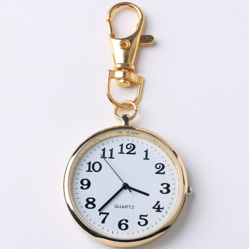 Stainless Steel Lapel Watch With Key Ring